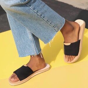 Toms Carly Black Slide Sandals